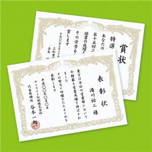 (まとめ)サンワサプライ インクジェット用賞状(A4・横) JP-SHA4YN【×10セット】 - 拡大画像