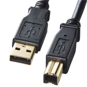 (まとめ)サンワサプライ USB2.0ケーブル KU20-06BKHK【×5セット】 - 拡大画像