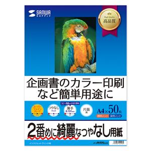 (まとめ)サンワサプライ インクジェットスーパーファイン用紙 JP-EM4NA4N【×10セット】 - 拡大画像