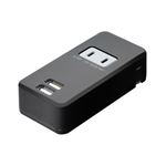 (まとめ)ミヨシ 旅行用USB充電器 2.4A 黒 コンセント付 MBP-24AC/BK【×3セット】