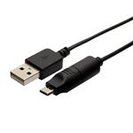 (まとめ)ミヨシ microUSBマグネットケーブル 1m 黒 USB-MG210/BK【×5セット】