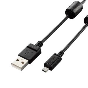 (まとめ)エレコム デジカメ用USBケーブル(平型mini8pin) DGW-F8UF15BK【×5セット】 商品画像