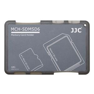 (まとめ)エツミ JJC メディアホルダー SDカード2枚+マイクロSD4枚用 ブラック JJC-SDMSD6BK【×5セット】