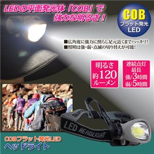 (まとめ)福昌 COBフラット発光LEDヘッドライト 810841【×3セット】 - 拡大画像