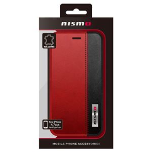 NISSAN 公式ライセンス品 NISMO BICOLOR LEATHER BOOK TYPE CASE iPhone6 用 NM-P47B3RD - 拡大画像