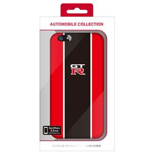 (まとめ)NISSAN 公式ライセンス品 GT-R STRIPE HARD CASE RED iPhone6 PLUS用 NR-P55S2RD【×2セット】 - 拡大画像