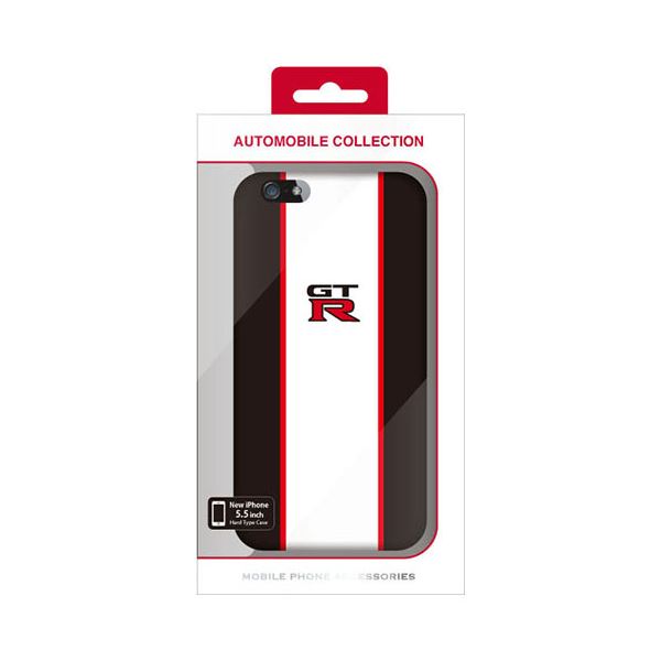 (まとめ)NISSAN 公式ライセンス品 GT-R STRIPE HARD CASE BLACK iPhone6 PLUS用 NR-P55S2BK【×2セット】f00
