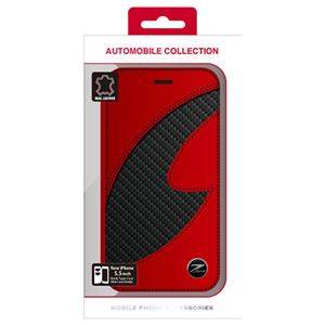 NISSAN 公式ライセンス品 FAIRLADY Z CARBON LEATHER BOOK TYPE CASE RED iPhone6 PLUS用 NZ-P55B1RD - 拡大画像