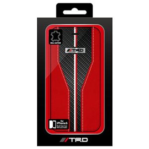 トヨタ レーシング デベロップメント公式ライセンス品 Carbon Leather Book Type Case for iPhone6 iPhone6 用 TRD-P47B3