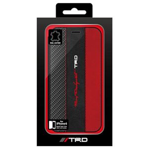 トヨタ レーシング デベロップメント公式ライセンス品 Carbon Leather Book Type Case for iPhone6 iPhone6 用 TRD-P47B6