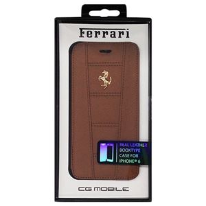 FERRARI 公式ライセンス品 458 -Camel Leather Booktype Case iPhone6 用 FE458GFLBKP6CA - 拡大画像