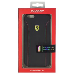 FERRARI 公式ライセンス品 FIORANO Black PU Leather Hard Case iPhone6 PLUS用 FEDA2IHCP6LBL
