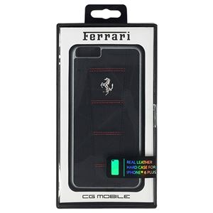 FERRARI 公式ライセンス品 458 Black Leather with Red Stitchings Hard Case iPhone6 PLUS用 FE458HCP6LBLR