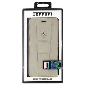 FERRARI 公式ライセンス品 458 Dark Gray Leather Booktype Case iPhone6 PLUS用 FE458FLBKP6LGR - 拡大画像