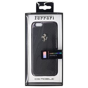 FERRARI 公式ライセンス品 GT Black Carbon Case Black Frame iPhone6 用 FECBGUHCP6BL