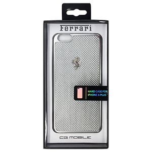 FERRARI 公式ライセンス品 GT White Carbon Case Silver Frame iPhone6 PLUS用 FECBSIHCP6LWH