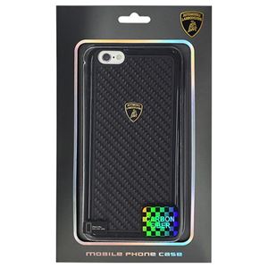 Lamborghini 公式ライセンス品 Tri-material、TPU and carbon fiber skin case TPU+カーボンハードケース iPhone6 PLUS用 LB-TPUPCIP6L-EL/D2-BK