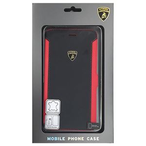 Lamborghini 公式ライセンス品 Genuine Leather book case w/card holder iPhone6 PLUS用 LB-SSHFCIP6P-HU/D5-RD - 拡大画像