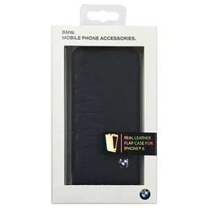 BMW 公式ライセンス品 Flap case BMW debossed logo- Black iPhone6 用 BMFLP6LOB - 拡大画像