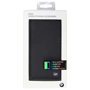 BMW 公式ライセンス品 Booktype case Bicolor Black/Blue iPhone6 PLUS用 BMFLBKP6LCLB - 拡大画像