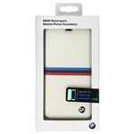BMW 公式ライセンス品 Booktype case Tricolor stripes White iPhone6 PLUS用 BMFLBKP6LSBW