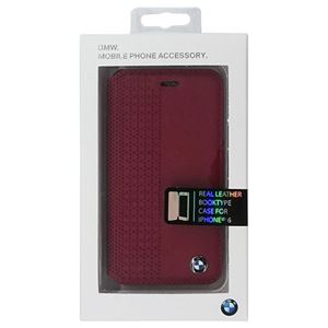 BMW 公式ライセンス品 Booktype Case Perforated Red iPhone6 用 BMFLBKP6PER - 拡大画像
