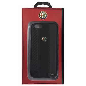 Alfa Romeo 公式ライセンス品 High Quality Carbon Synthettic Leather back cover Black iPhone6 用 AR-HCIP6-4C/D5-BK - 拡大画像