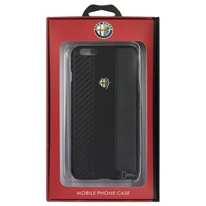 Alfa Romeo 公式ライセンス品 High Quality Carbon Synthettic Leather back cover Black iPhone6 PLUS用 AR-HCIP6P-4C/D5-BK - 拡大画像