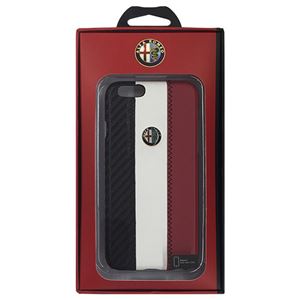 Alfa Romeo 公式ライセンス品 High Quality Carbon Synthettic Leather back cover White iPhone6 用 AR-HCIP6-4C/D5-WE - 拡大画像