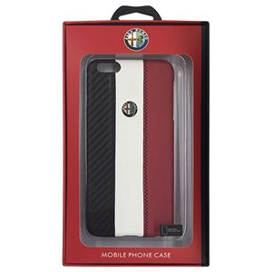 Alfa Romeo 公式ライセンス品 High Quality Carbon Synthettic Leather back cover White iPhone6 PLUS用 AR-HCIP6P-4C/D5-WE