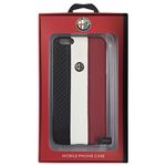 Alfa Romeo 公式ライセンス品 High Quality Carbon Synthettic Leather back cover White iPhone6 PLUS用 AR-HCIP6P-4C/D5-WE