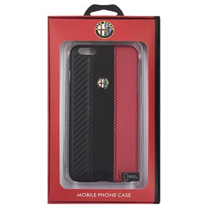 Alfa Romeo 公式ライセンス品 High Quality Carbon Synthettic Leather back cover Red iPhone6 PLUS用 AR-HCIP6P-4C/D5-RD