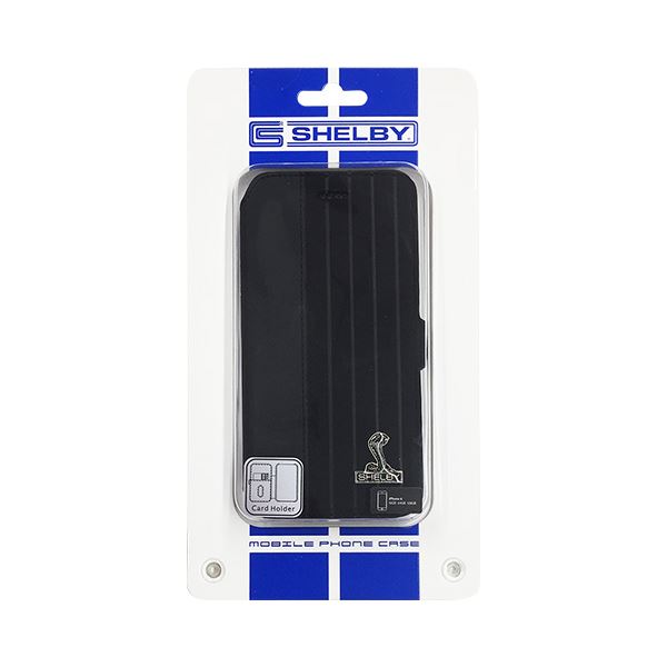 (まとめ)Shelby 公式ライセンス品 Sythetic leather slim flip case w/card holder iPhone6 用 CSL-SSHFCIP6-MU/D4-BK【×2セット】f00