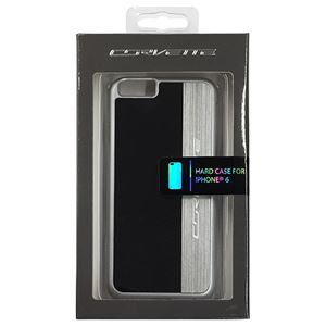 CORVETTE 公式ライセンス品 Hard Case Black color、 silver brushed aluminum finish iPhone6 用 COHCP6MEBL - 拡大画像