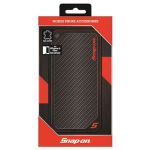 Snap-on 公式ライセンス品 SNAP-ON CARBON LEATHER BOOK TYPE CASE BK FOR IPHONE6PLUS iPhone6 PLUS用 SO-P55L1BK - 拡大画像