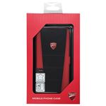 DUCATI 公式ライセンス品 Genuine Leather book case w/card holder 本革製手帳型ケース(カードホルダー付き) iPhone6 PLUS用 DU-FCIP6P-SB/D1-RD