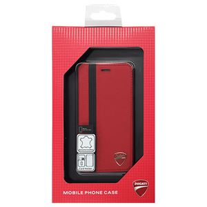 DUCATI 公式ライセンス品 Genuine Leather book case w/card holder 本革製手帳型ケース(カードホルダー付き) iPhone6 PLUS用 DU-FCIP6P-SF/D1-RD - 拡大画像