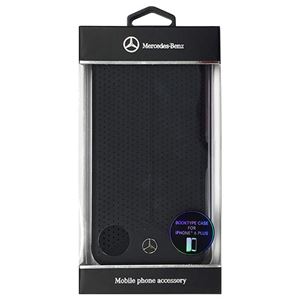 Mercedes-Benz 公式ライセンス品 Pure Line 本革ブック型ケース(パンチング仕上げ) ブラック (カード収納付) iPhone6 PLUS用 MEFLBKP6LPEBK - 拡大画像