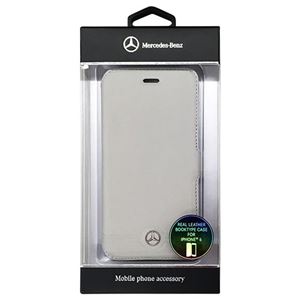 Mercedes-Benz 公式ライセンス品 Pure Line 本革ブック型ケース(フロントグリル) グレー(カード収納付) iPhone6 用 MEFLBKP6EMSGR