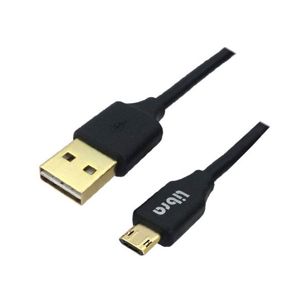 (まとめ)Libra リバーシブルmicroUSBケーブル 1m ブラック LBR-RVMC1MBK【×10セット】f00