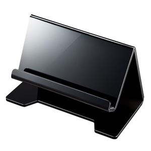 (まとめ)サンワサプライ タブレット・スマートフォン用デスクトップスタンド(ブラック) PDA-STN13BK【×2セット】 - 拡大画像