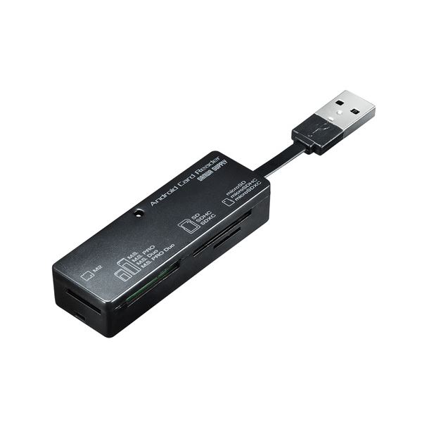 (まとめ)サンワサプライ アンドロイド対応カードリーダー ADR-AML22BK【×3セット】f00
