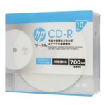 (まとめ)hp CD-R インクジェットプリンター対応ホワイトワイドレーベル(内径23mm) スリム(Slim) 10枚 CDR80CHPW10A【×10セット】