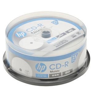 (まとめ)hp 音楽用CD-RA インクジェットプリンター対応ホワイトワイドレーベル(内径23mm) sp(CB) 25枚 CDRA80CHPW25PA【×5セット】 商品画像