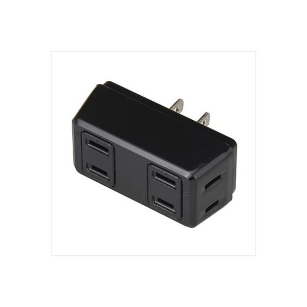 (まとめ)YAZAWA 4個口クワトロタップ Y02Q400BK【×10セット】f00