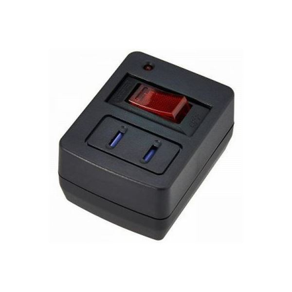 (まとめ)YAZAWA 雷ガード・ブレーカー機能付き省エネタップ Y02FBHKS110BK【×5セット】f00