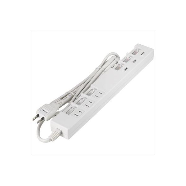 (まとめ)YAZAWA 節電タップ型3AC+3USB Y02662WH3U【×2セット】f00