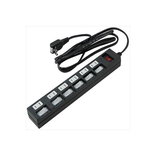 (まとめ)YAZAWA 個別集中スイッチ付節電タップ Y02BKS672BK【×2セット】f00