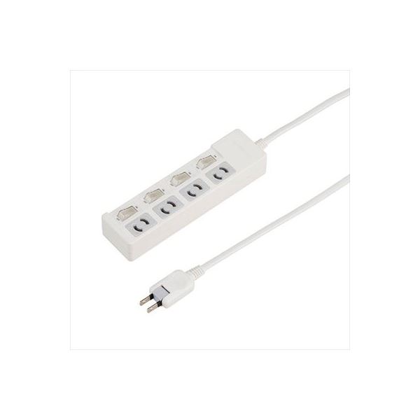 (まとめ)YAZAWA 個別スイッチ付抜け止めタップ4個口 Y02KN442WH【×2セット】f00