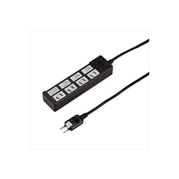 (まとめ)YAZAWA 個別スイッチ付抜け止めタップ4個口 Y02KN442BK【×2セット】f00